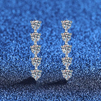 Long Tassel Moissanite Stud Earrings