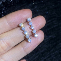Long Tassel Moissanite Stud Earrings