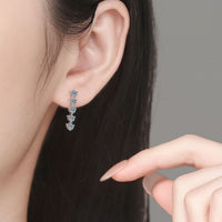Long Tassel Moissanite Stud Earrings