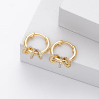 Modern Circle Sterling Silver Earrings with Cubic Zirconia