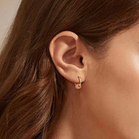 Modern Circle Sterling Silver Earrings with Cubic Zirconia
