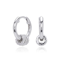 Modern Circle Sterling Silver Earrings with Cubic Zirconia