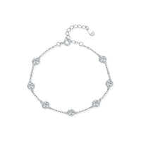Geometric Cubic Zirconia Bubble Bracelet 925 Sterling Silver