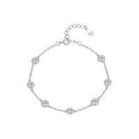 Geometric Cubic Zirconia Bubble Bracelet 925 Sterling Silver