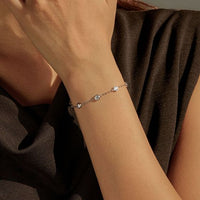Geometric Cubic Zirconia Bubble Bracelet 925 Sterling Silver