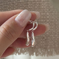 925 Sterling Silver Irregular Water Drop Dangle Earrings