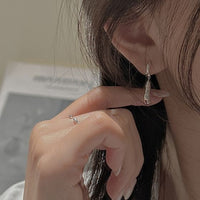 925 Sterling Silver Irregular Water Drop Dangle Earrings