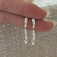 925 Sterling Silver Irregular Water Drop Dangle Earrings