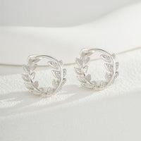 Wheat Hoop Crystal S925 Sterling Silver Earrings