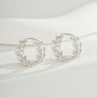Wheat Hoop Crystal S925 Sterling Silver Earrings
