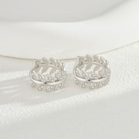 Wheat Hoop Crystal S925 Sterling Silver Earrings