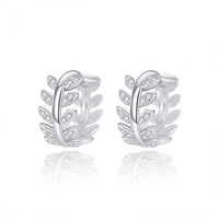 Wheat Hoop Crystal S925 Sterling Silver Earrings