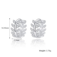Wheat Hoop Crystal S925 Sterling Silver Earrings