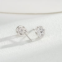 Teardrop Cubic Zirconia Sterling Silver Stud Earrings