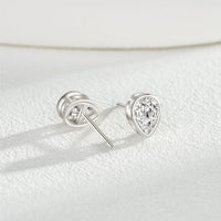 Teardrop Cubic Zirconia Sterling Silver Stud Earrings