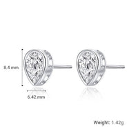 Teardrop Cubic Zirconia Sterling Silver Stud Earrings