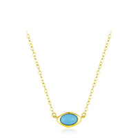 Sterling Silver Oval Turquoise Pendant Necklace