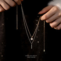 Sterling Silver Double Layer Necklace