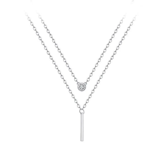 Sterling Silver Double Layer Necklace