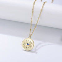 Gold Plated Evil Eye Pendant Necklace