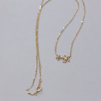 Sterling Silver Cubic Zirconia Flower Necklace