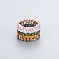 Gold Plated Cubic Zirconia Ring in Sterling Silver