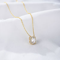 Sterling Silver Cubic Zirconia Baguette Necklace