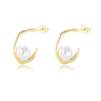 Sterling Silver Natural Pearl Statement Earrings