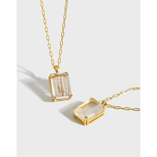 Sterling Silver Rock Crystal Necklace