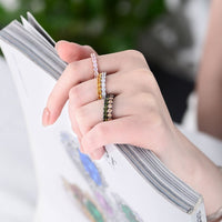 Gold Plated Cubic Zirconia Ring in Sterling Silver