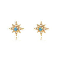 Sterling Silver Opal Hexagram Earrings