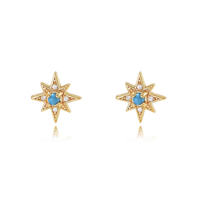 Sterling Silver Opal Hexagram Earrings