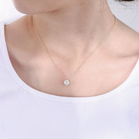 Sterling Silver Round Cubic Zirconia Necklace