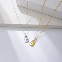 Personalized Sterling Silver Lock Necklace
