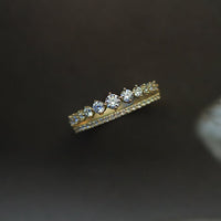 Cubic Zirconia Crown Ring in Sterling Silver