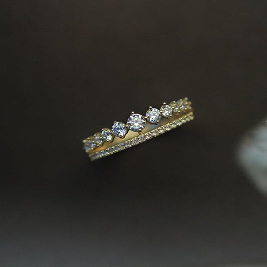 Cubic Zirconia Crown Ring in Sterling Silver