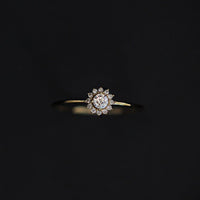 Cubic Zirconia Delicate Sunflower Ring