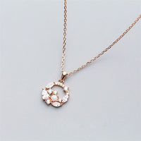 Created Opal Circle Necklace in 925 Sterling Silver