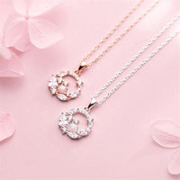 Created Opal Circle Necklace in 925 Sterling Silver