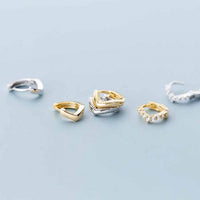 Mini V-Shape 925 Sterling Silver Hoop Earrings