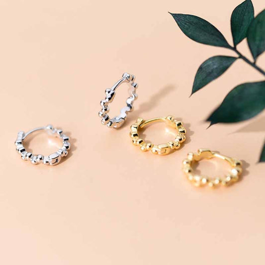 Beaded Cross Circle Hoop Earrings