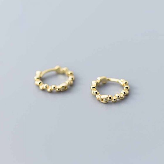 Beaded Cross Circle Hoop Earrings