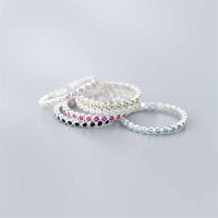 Simple Crystal Line Stacker Ring