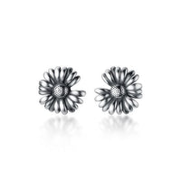 Vintage Daisy Sterling Silver Stud Earrings