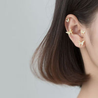 Mini Crystal Butterfly Sterling Silver Earrings