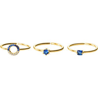 Geometry Round and Square Crystal Adjustable Ring