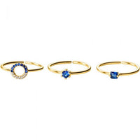 Geometry Round and Square Crystal Adjustable Ring