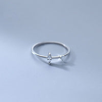 Oval Crystal Adjustable 925 Sterling Silver Ring
