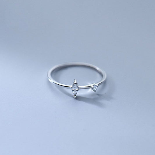 Oval CZ Adjustable 925 Sterling Silver Ring