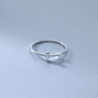 Oval Crystal Adjustable 925 Sterling Silver Ring